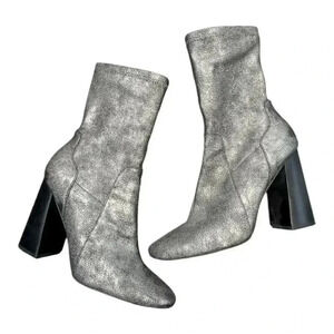 Design Lab x Lord&Taylor Maala Boots Size 8B  Metallic Silver Pewter High Heels.